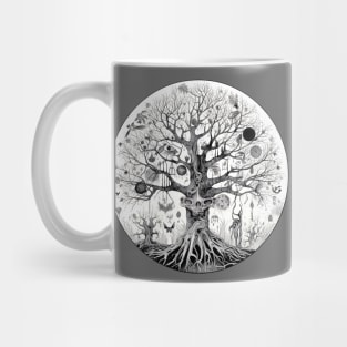 Haunted Tree of Life Spooky Graphic Art Skulls Gothic Tree Mug